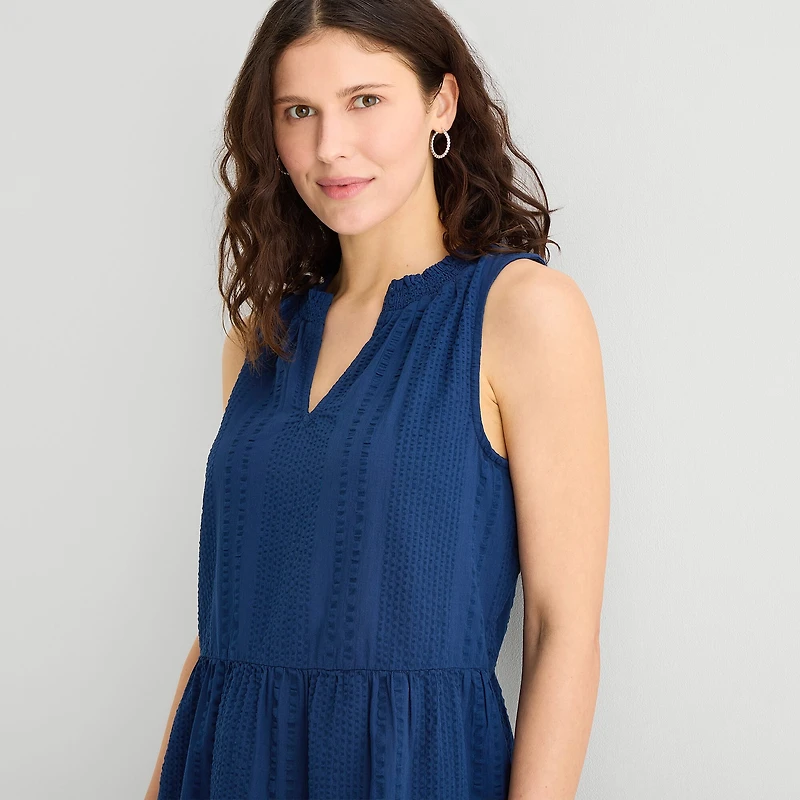 St. John's Bay Womens V Neck Sleeveless A-Line Dress