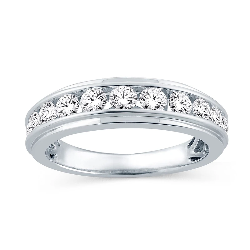 Womens 2MM 1 CT. T.W. Natural White Diamond 14K Gold Wedding Band