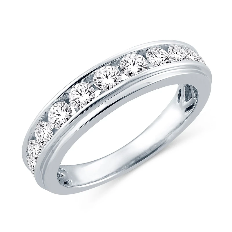 Womens 2MM 1 CT. T.W. Natural White Diamond 14K Gold Wedding Band