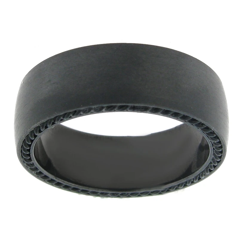 Mens Black Zirconium Band