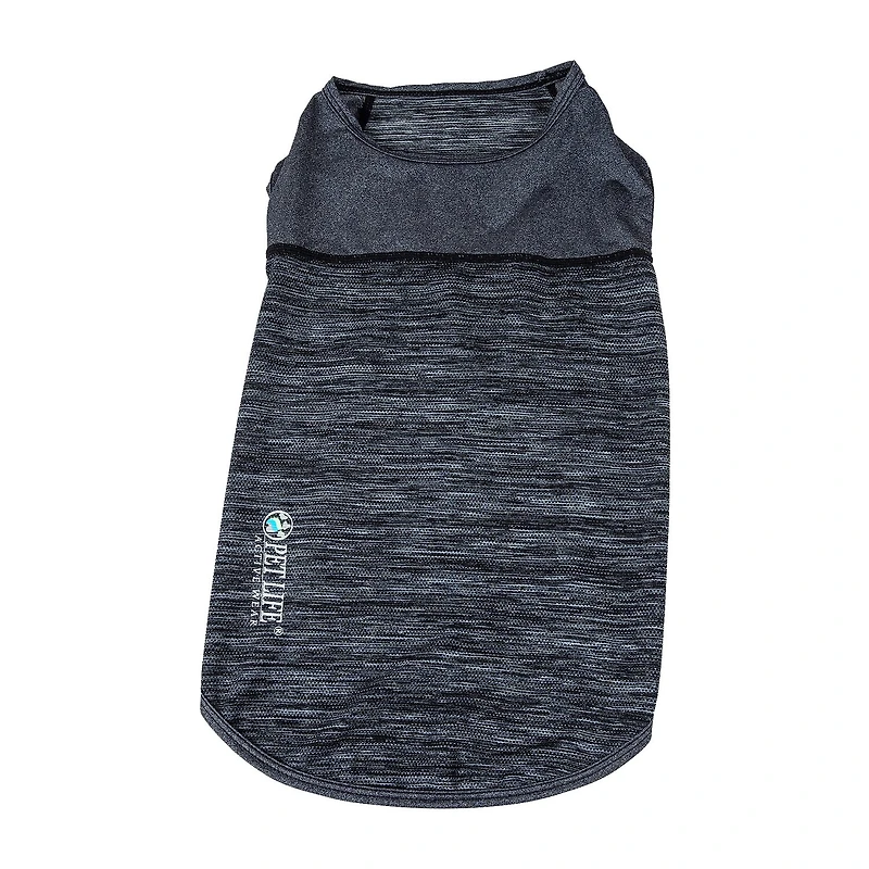 Pet Life ® Active 'Aero-Pawlse' Heathered Quick-Dry and 4-Way Stretch Performance Dog Tank Top T-Shirt