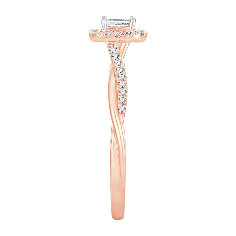 Womens CT. T.W. Natural White Diamond 10K Gold Engagement Ring