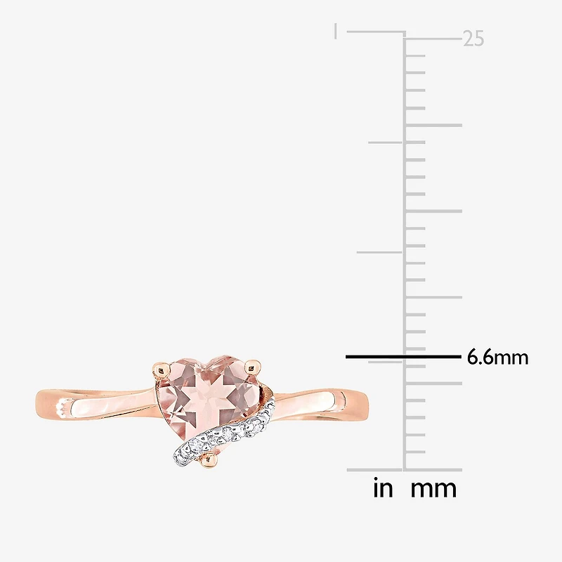 Womens Diamond Accent Gemstone Sterling Silver Heart Cocktail Ring