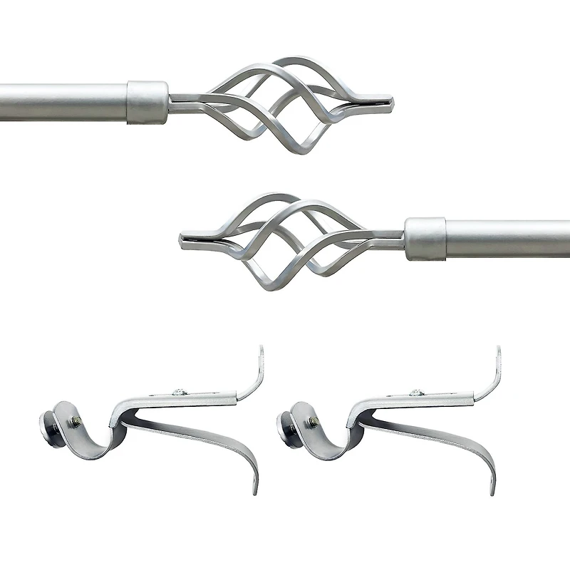 Metallo ¾in Adjustable Curtain Rod with Lexus Finial