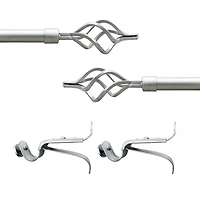 Metallo ¾in Adjustable Curtain Rod with Lexus Finial