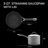 Circulon Radiance Hard Anodized 3-qt. Sauce Pan with Straining Lid