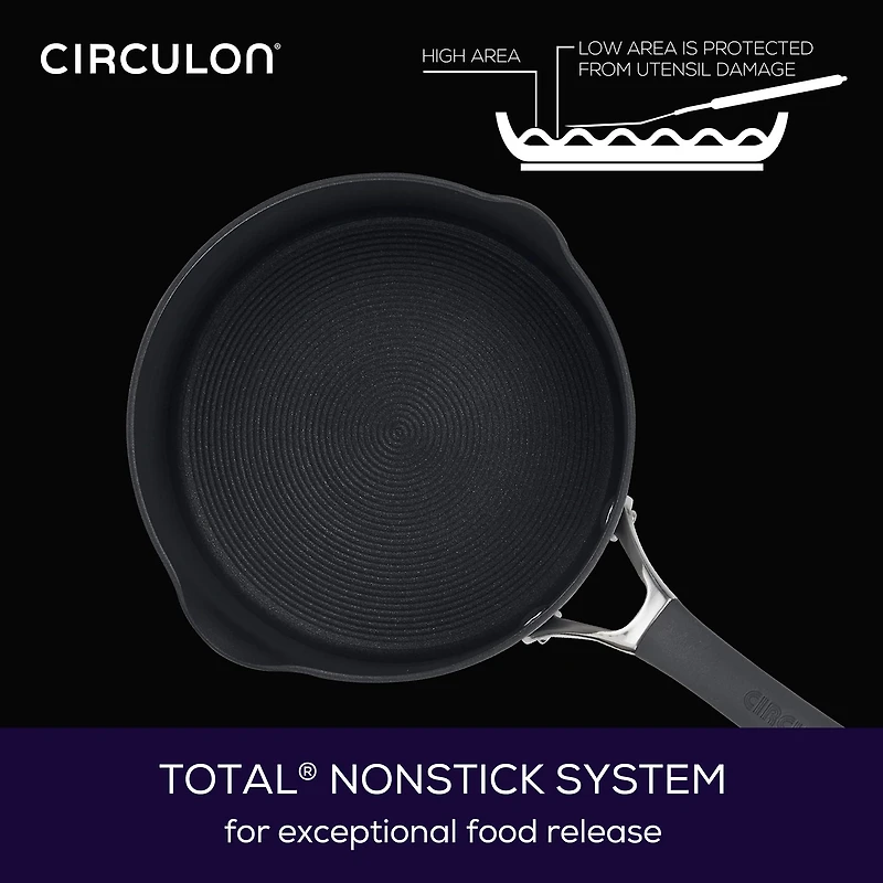 Circulon Radiance Hard Anodized 3-qt. Sauce Pan with Straining Lid