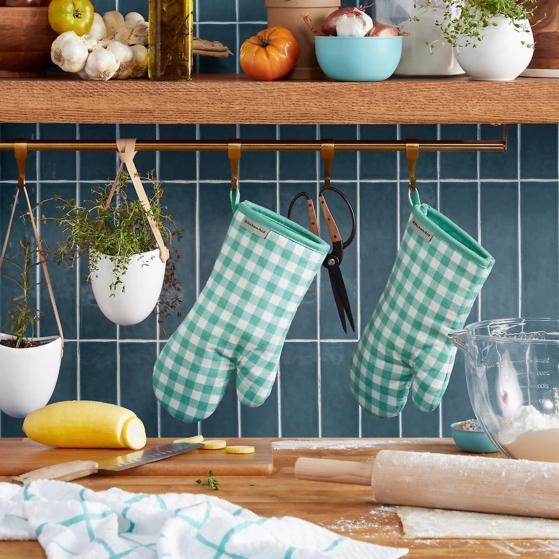 KitchenAid Gingham 2-pc. Oven Mitt Set