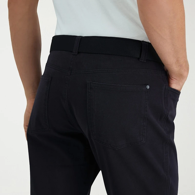 Haggar The Active Series City Flex 5 Pocket Cotton Traveler Mens Comfort Waistband Straight Fit Flat Front Pant