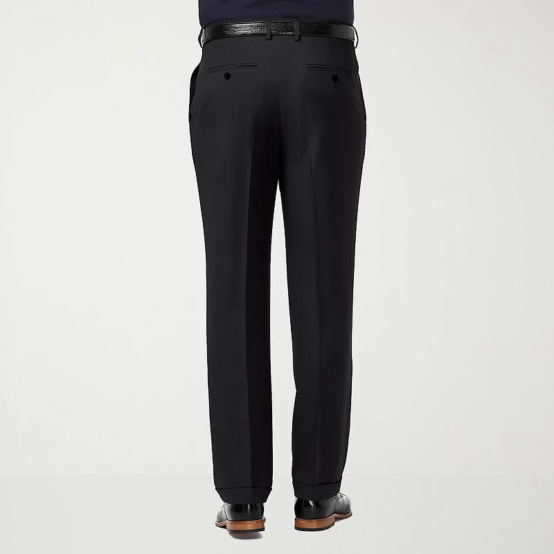 Haggar Premium Comfort Mens Cuffed Classic Fit Dress Pleated Pant