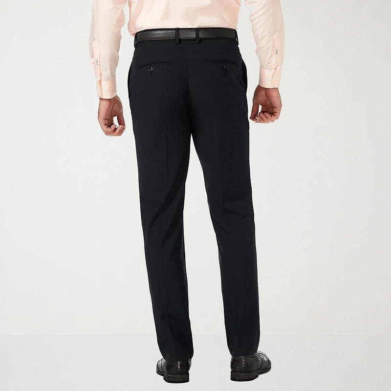 Haggar JMH Premium Stretch Mens COMFORT WAISTBAND Slim Fit Dress Flat Front Pant