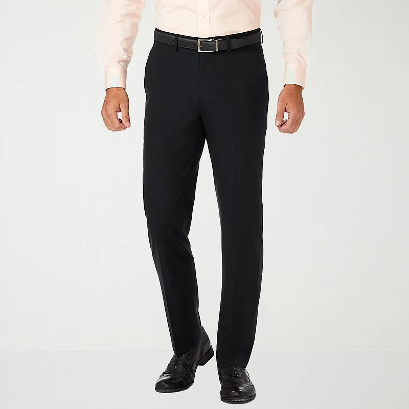 Haggar JMH Premium Stretch Mens COMFORT WAISTBAND Slim Fit Dress Flat Front Pant