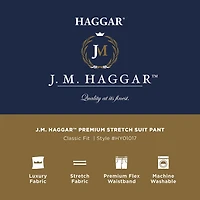 Haggar JMH Prince Of Wales Mens Stretch Fabric Classic Fit Plaid Flat Front Suit Pant