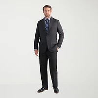 Haggar Smart Wash With Repreve Houndstooth Mens Stretch Fabric Classic Fit Flat Front Suit Pant