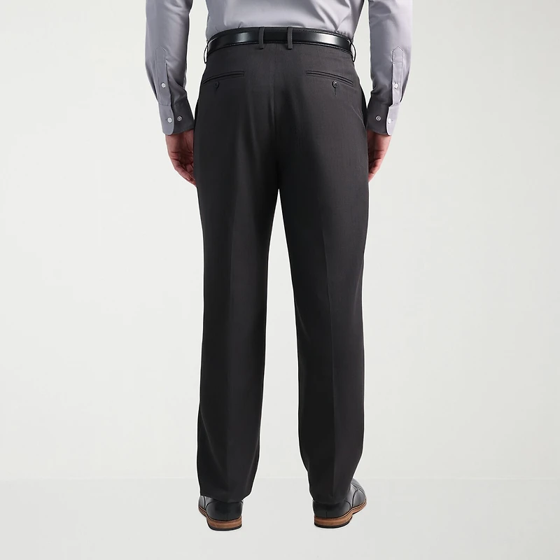 Haggar Smart Wash With Repreve Houndstooth Mens Stretch Fabric Classic Fit Flat Front Suit Pant