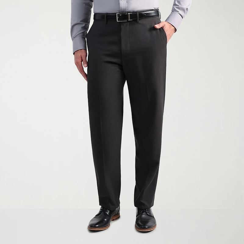 Haggar Smart Wash With Repreve Houndstooth Mens Stretch Fabric Classic Fit Flat Front Suit Pant