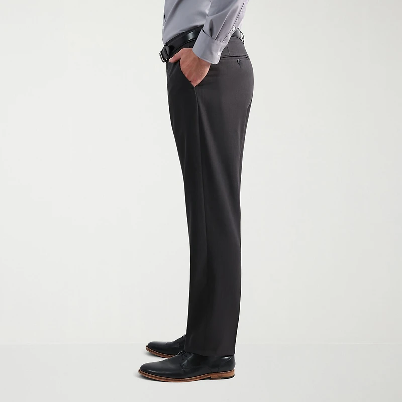 Haggar Smart Wash With Repreve Houndstooth Mens Stretch Fabric Classic Fit Flat Front Suit Pant