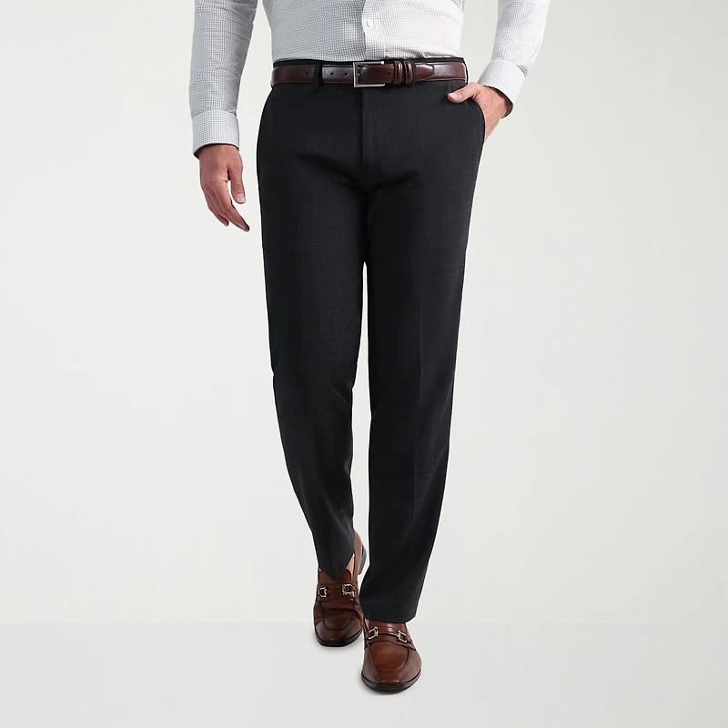 Haggar JMH Tailored Wool Mens Stretch Fabric Modern Fit Windowpane Flat Front Suit Pant