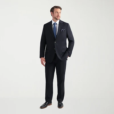 Haggar JMH Tailored Wool Mens Stretch Fabric Modern Fit Windowpane Flat Front Suit Pant