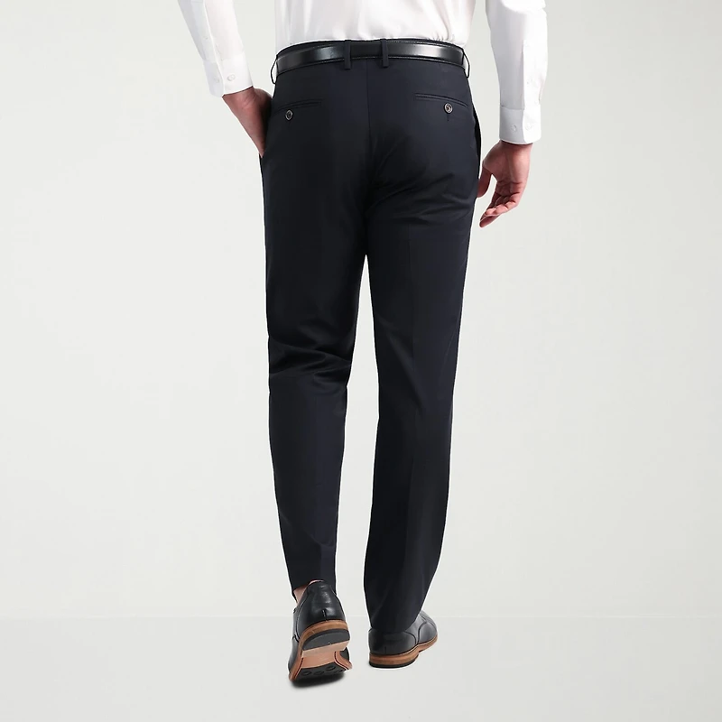 Haggar JMH Tailored Wool Mens Stretch Fabric Modern Fit Windowpane Flat Front Suit Pant
