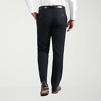 Haggar JMH Tailored Wool Mens Stretch Fabric Modern Fit Windowpane Flat Front Suit Pant