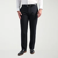 Haggar JMH Tailored Wool Mens Stretch Fabric Modern Fit Windowpane Flat Front Suit Pant