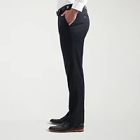 Haggar JMH Tailored Wool Mens Stretch Fabric Modern Fit Windowpane Flat Front Suit Pant