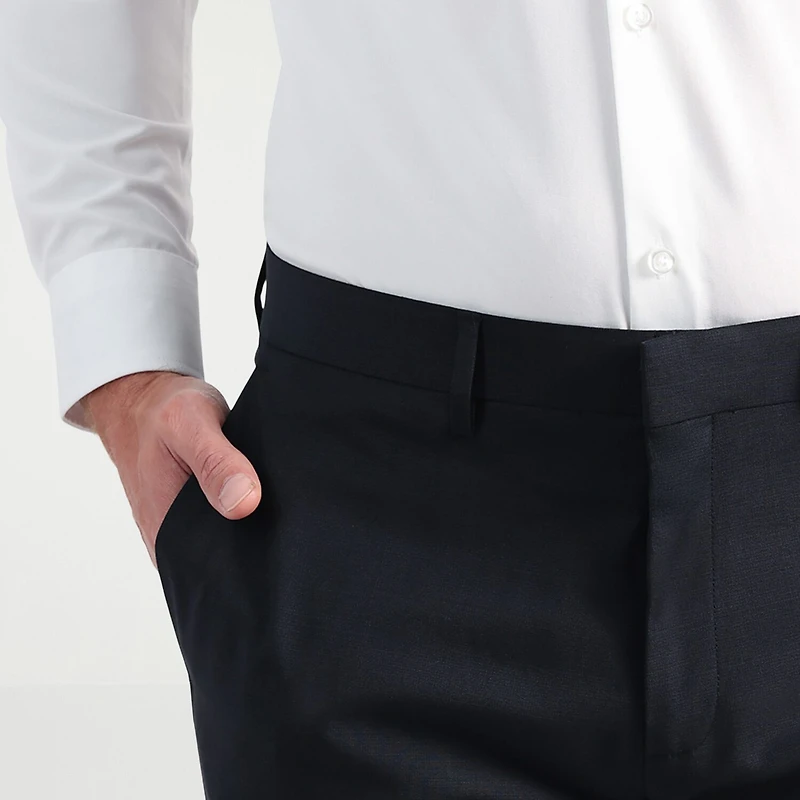 Haggar JMH Tailored Wool Mens Stretch Fabric Modern Fit Windowpane Flat Front Suit Pant