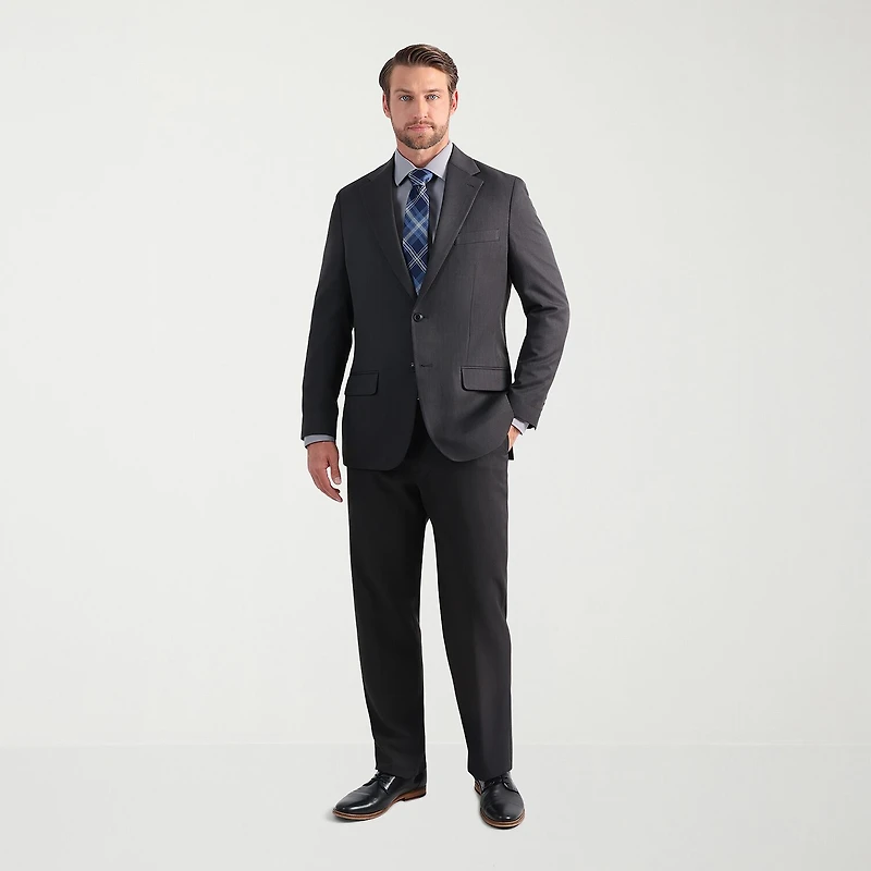 Haggar Smart Wash With Repreve Houndstooth Mens Stretch Fabric Classic Fit Suit Jacket