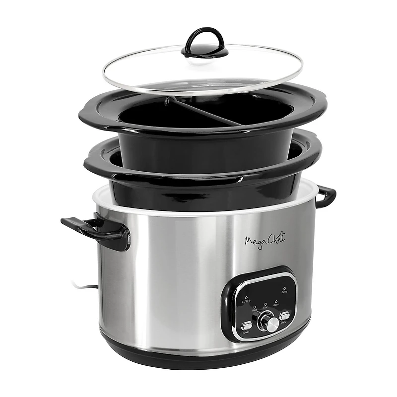 MegaChef 6 Quart + 2.6 Quart  Split Electric 8 Qt Slow Cooker