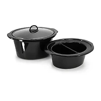 MegaChef 6 Quart + 2.6 Quart  Split Electric 8 Qt Slow Cooker