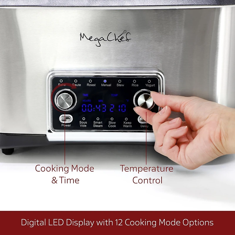 MegaChef 12-In-1 Deluxe Multi 8 Qt Slow Cooker