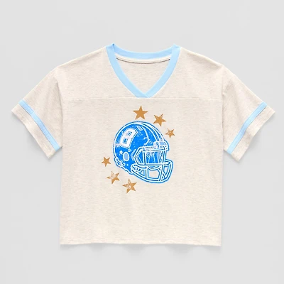Thereabouts Little & Big Kid Girls V Neck Short Sleeve Regular Fit Graphic T-Shirt