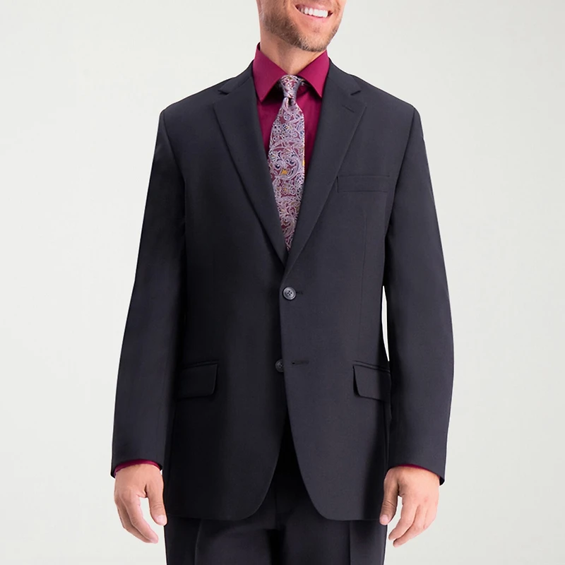 Haggar Travel Performance Tailored Mens Stretch Fabric Modern Fit Suit Jacket