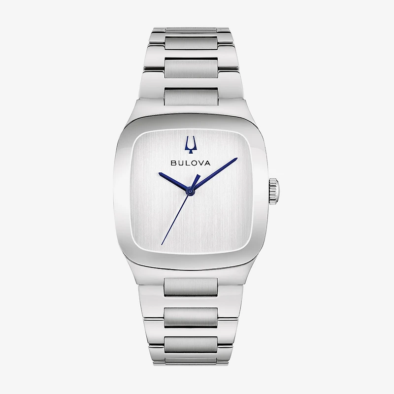 Bulova Mens Silver Tone Stainless Steel Bracelet Watch 96a336