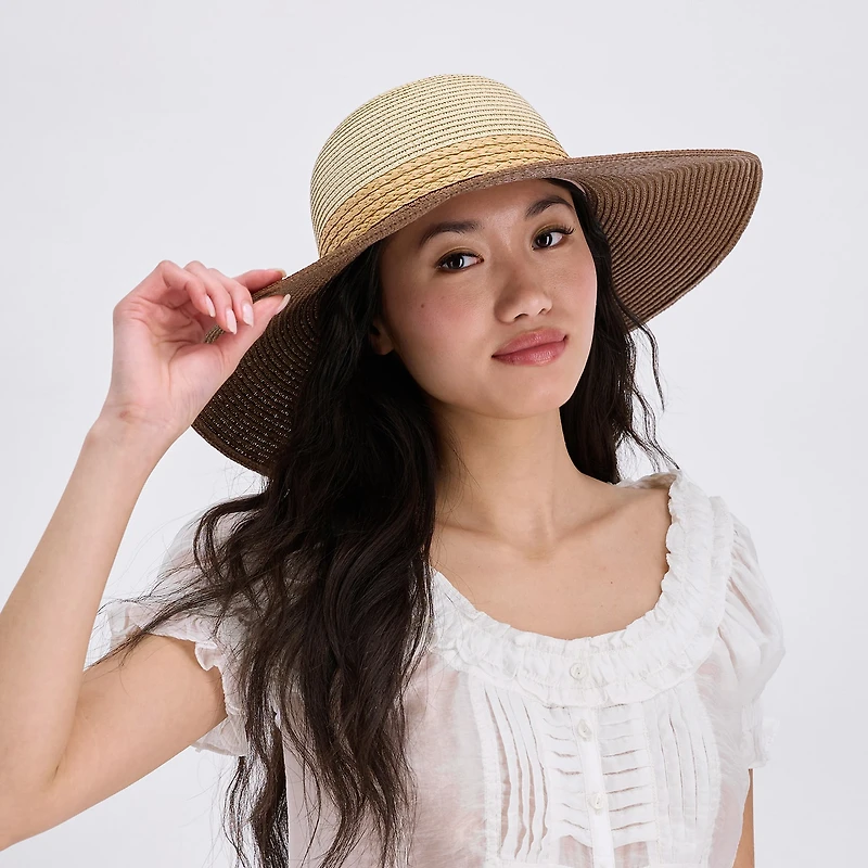 JS Jessica Simpson Pearl Band Womens Floppy Hat
