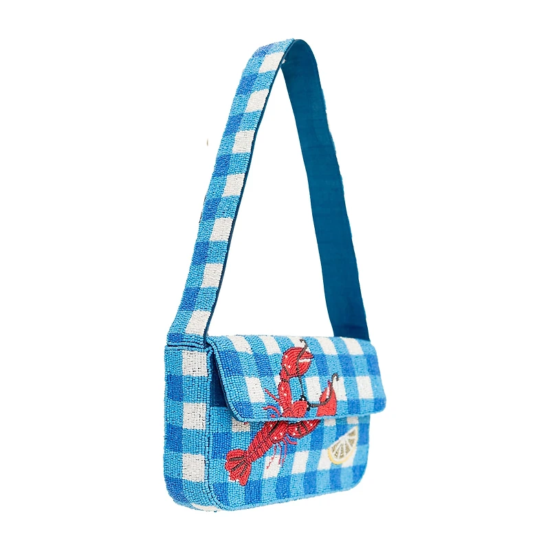 SOL and MER Beaded Lobster Shoulder Bag