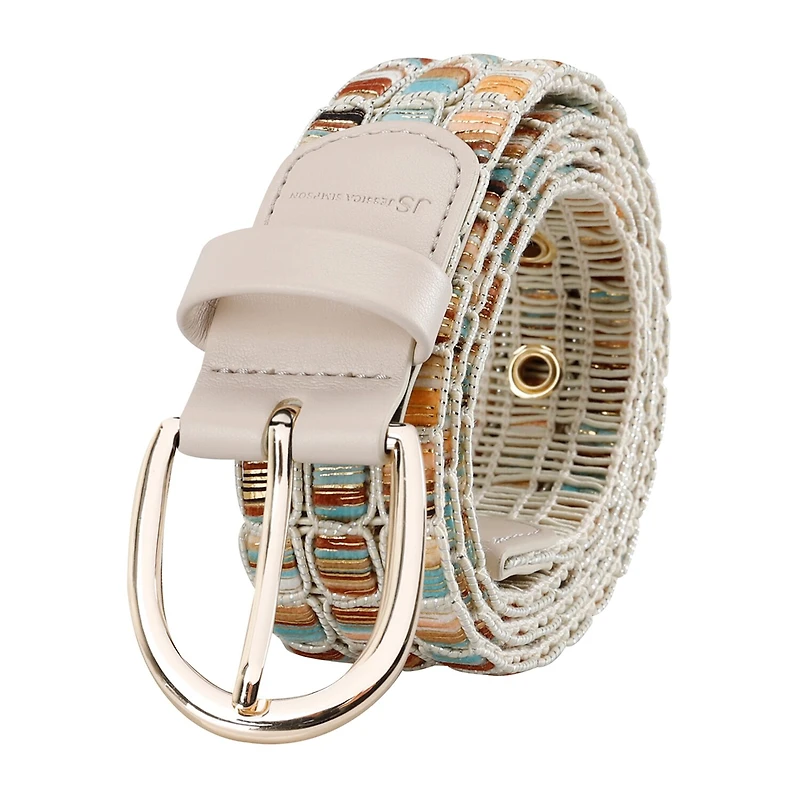 JS Jessica Simpson Woven Laced Shimmer Womens Belt