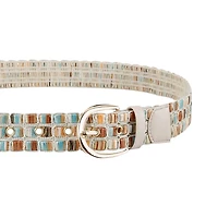 JS Jessica Simpson Woven Laced Shimmer Womens Belt