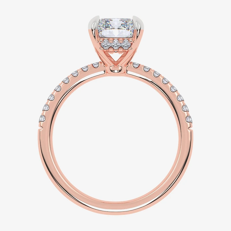 (G-H / Si1-Si2) Womens 2 1/4 CT. T.W. Lab Grown White Diamond 14K Gold Side Stone Engagement Ring