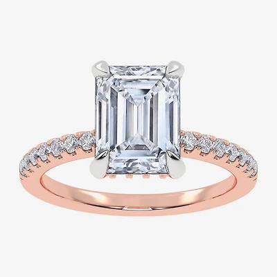 (G-H / Si1-Si2) Womens 2 1/4 CT. T.W. Lab Grown White Diamond 14K Gold Side Stone Engagement Ring