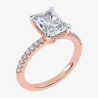 (G-H / Si1-Si2) Womens 2 1/4 CT. T.W. Lab Grown White Diamond 14K Gold Side Stone Engagement Ring