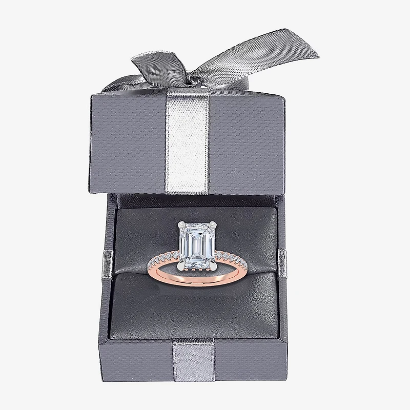 (G-H / Si1-Si2) Womens 2 1/4 CT. T.W. Lab Grown White Diamond 14K Gold Side Stone Engagement Ring