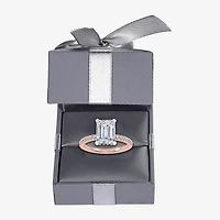 (G-H / Si1-Si2) Womens 2 1/4 CT. T.W. Lab Grown White Diamond 14K Gold Side Stone Engagement Ring