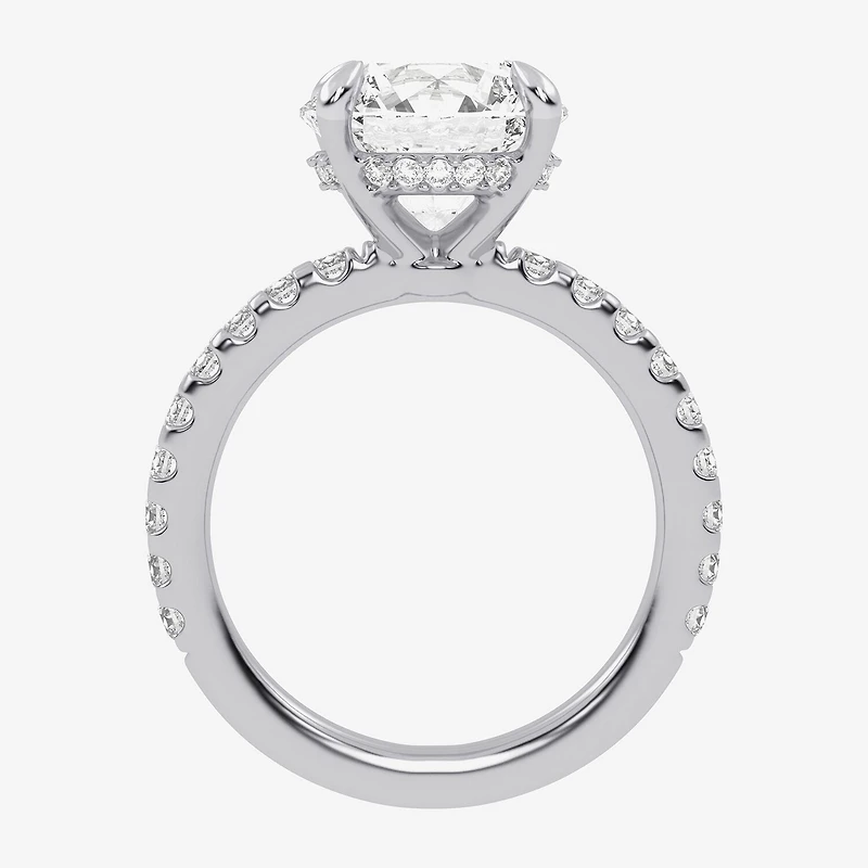 (G-H / Si1-Si2) Womens 2 1/4 CT. T.W. Lab Grown White Diamond 14K Gold Round Side Stone Engagement Ring