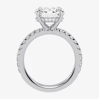 (G-H / Si1-Si2) Womens 2 1/4 CT. T.W. Lab Grown White Diamond 14K Gold Round Side Stone Engagement Ring