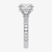 (G-H / Si1-Si2) Womens 2 1/4 CT. T.W. Lab Grown White Diamond 14K Gold Round Side Stone Engagement Ring