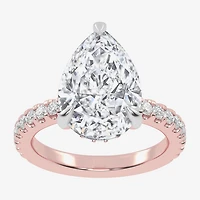(G-H / Si1-Si2) Womens 2 1/4 CT. T.W. Lab Grown White Diamond 14K Gold Pear Side Stone Engagement Ring
