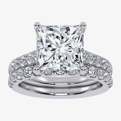 (H-I / SI1-SI2) Signature By Modern Bride Womens 2 CT.TW Lab Grown White Diamond 14K Gold Side Stone Bridal Set
