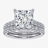 (H-I / SI1-SI2) Signature By Modern Bride Womens 2 CT.TW Lab Grown White Diamond 14K Gold Side Stone Bridal Set